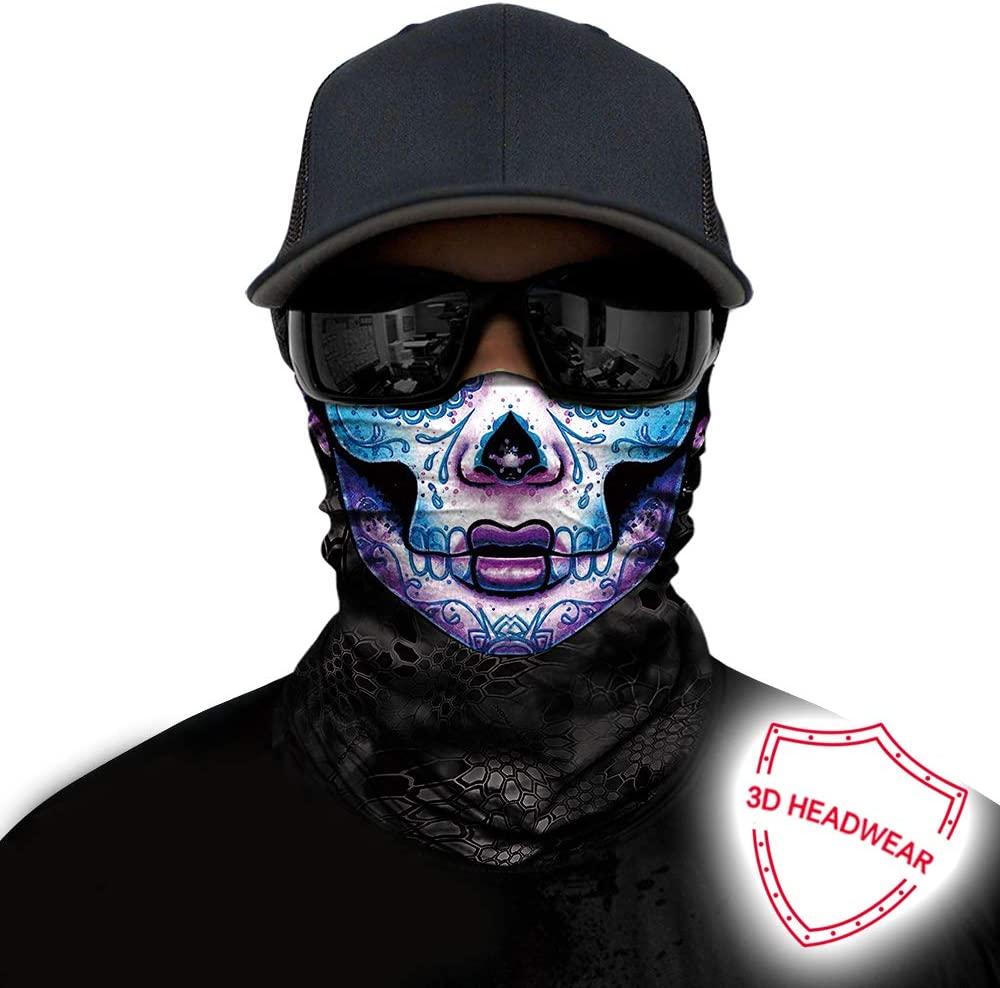 Giftig varme have Obacle Skull Face Mask for Women Men Dust Wind Sun Protection Seamless  Bandana Face Mask for Rave Festival Motorcycle Riding Biker Fishing Hunting  Outdoor Running Tube Mask Multifunctional Headwear Women Purple Blue