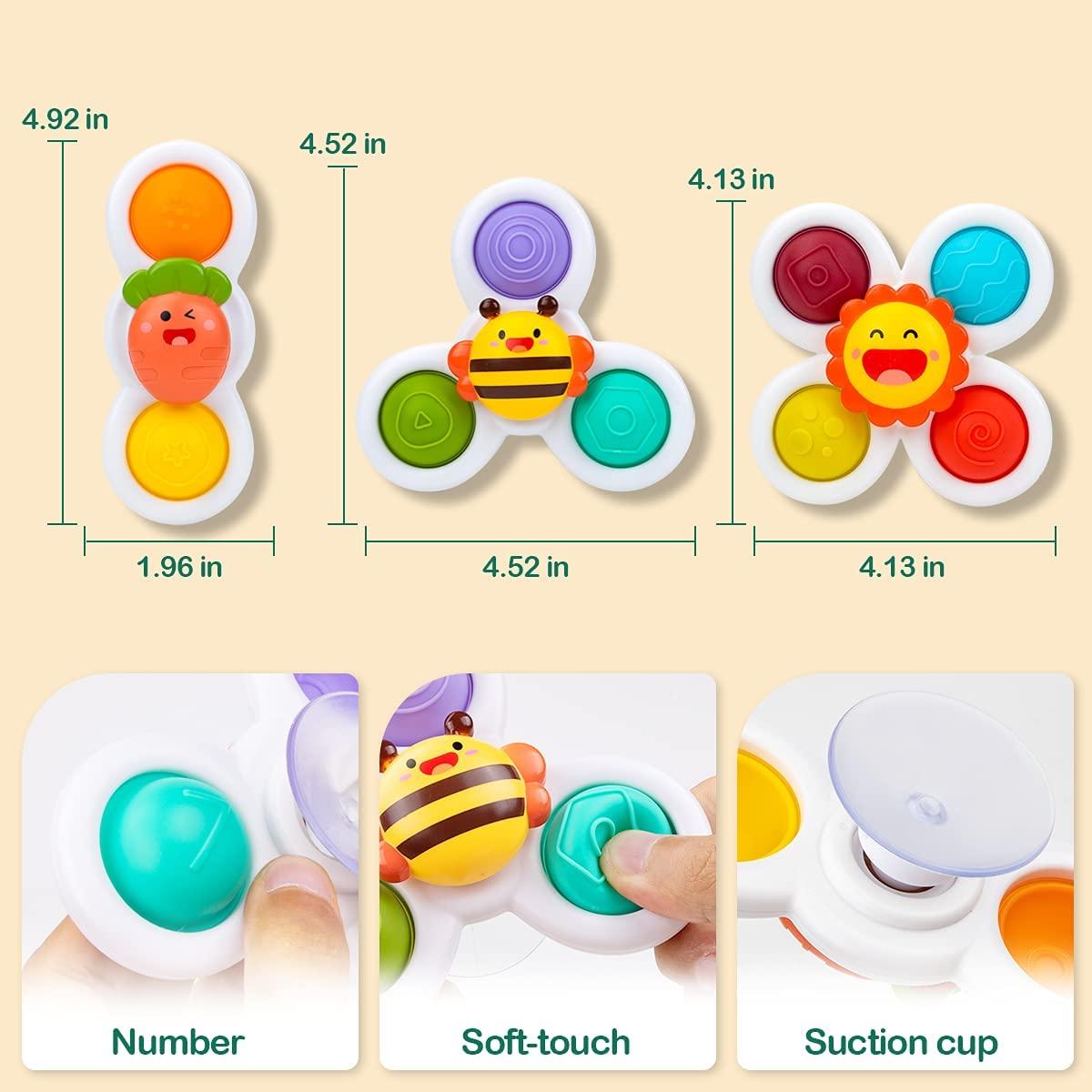 UNIH Spinning Top Sensory Toys for Toddlers Age 1-3, Infant Baby Toys 12-18  Months Suction Cup Spinner Toy, Learning Toys for 1 2 Year Old Boy Gifts,  Christmas Birthday Gifts for 1 2 Year Old Girl