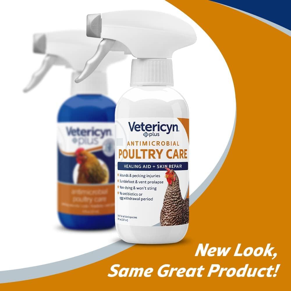 Vetericyn Plus Poultry Care 8 oz Spray Treat Pecking Wounds, Cuts
