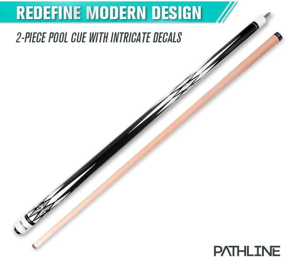 Pathline 58 Pool Cue Stick Canadian Maple Billiard Cue, White, 21oz