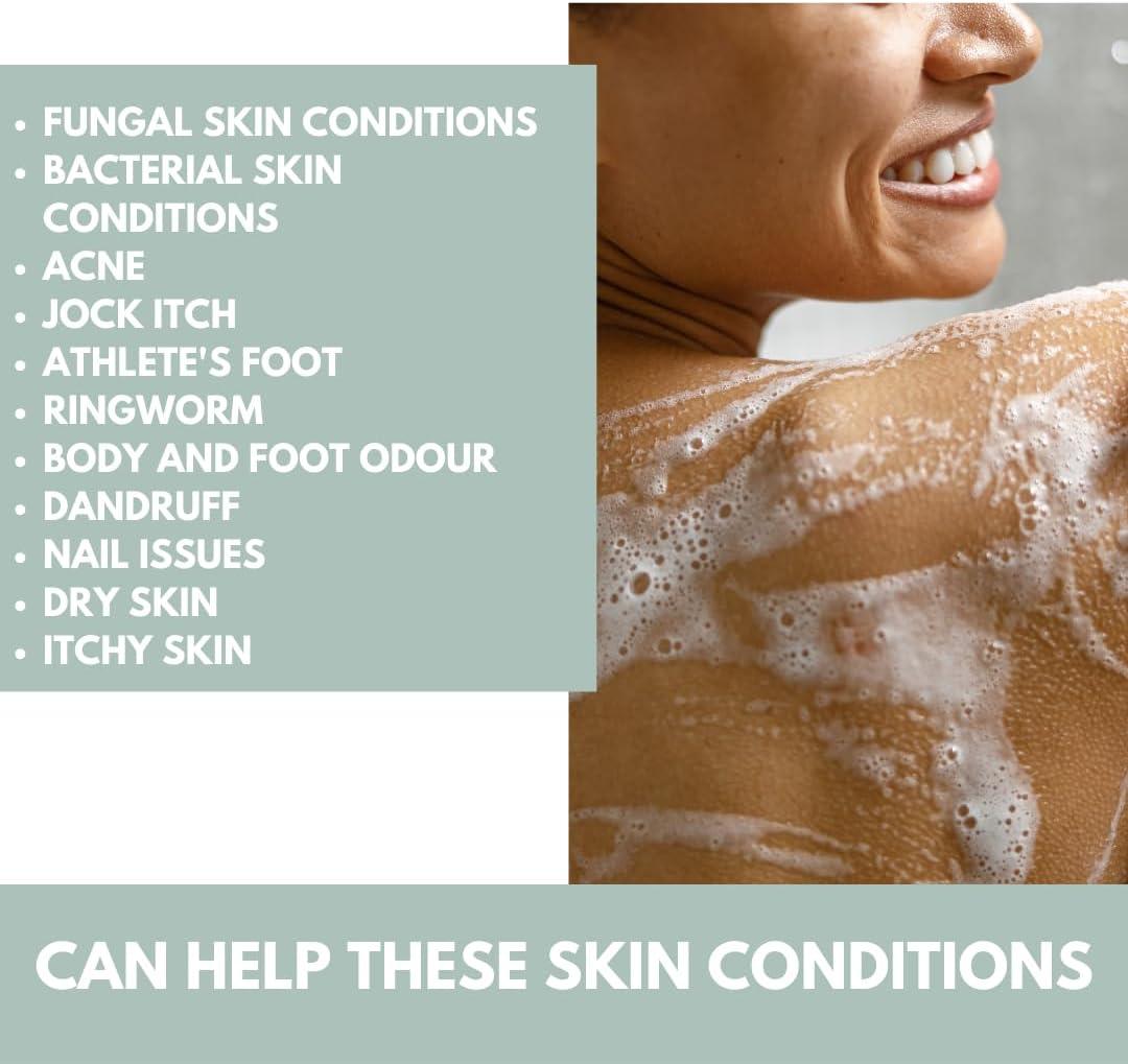 Tea Tree shower Gel (200ml) by Naturally Solved. Anti Fungal Shower Gel