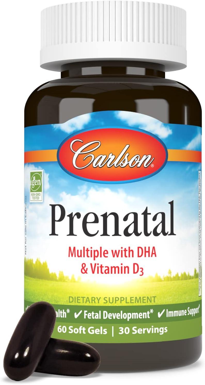 Carlson Prenatal Multiple with DHA & Vitamin D3 Pregnancy Health Fetal Development & Immune