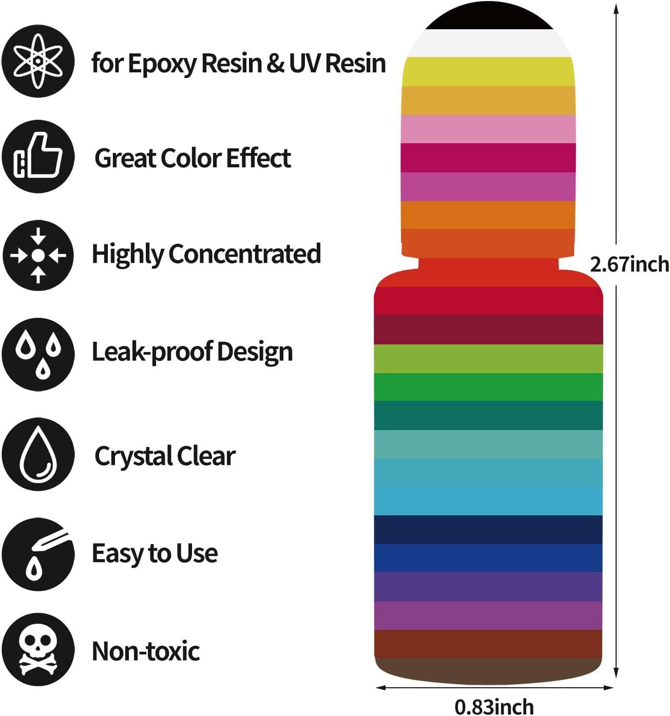 Epoxy Resin Pigment -20 Colors Transparent Non-Toxic UV Epoxy