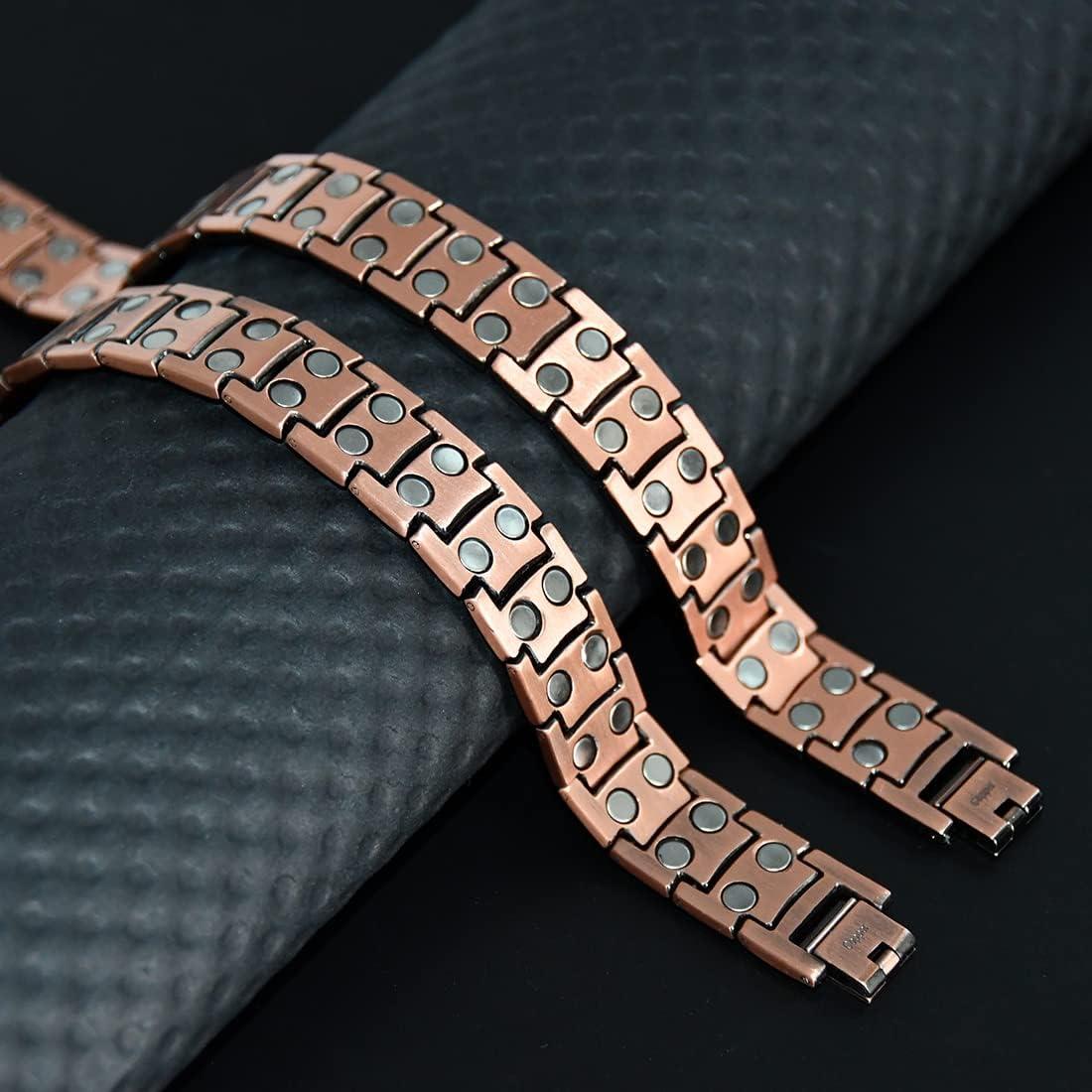 Vicmag Copper Bracelet for MenUltra Strength Double Row 99.99