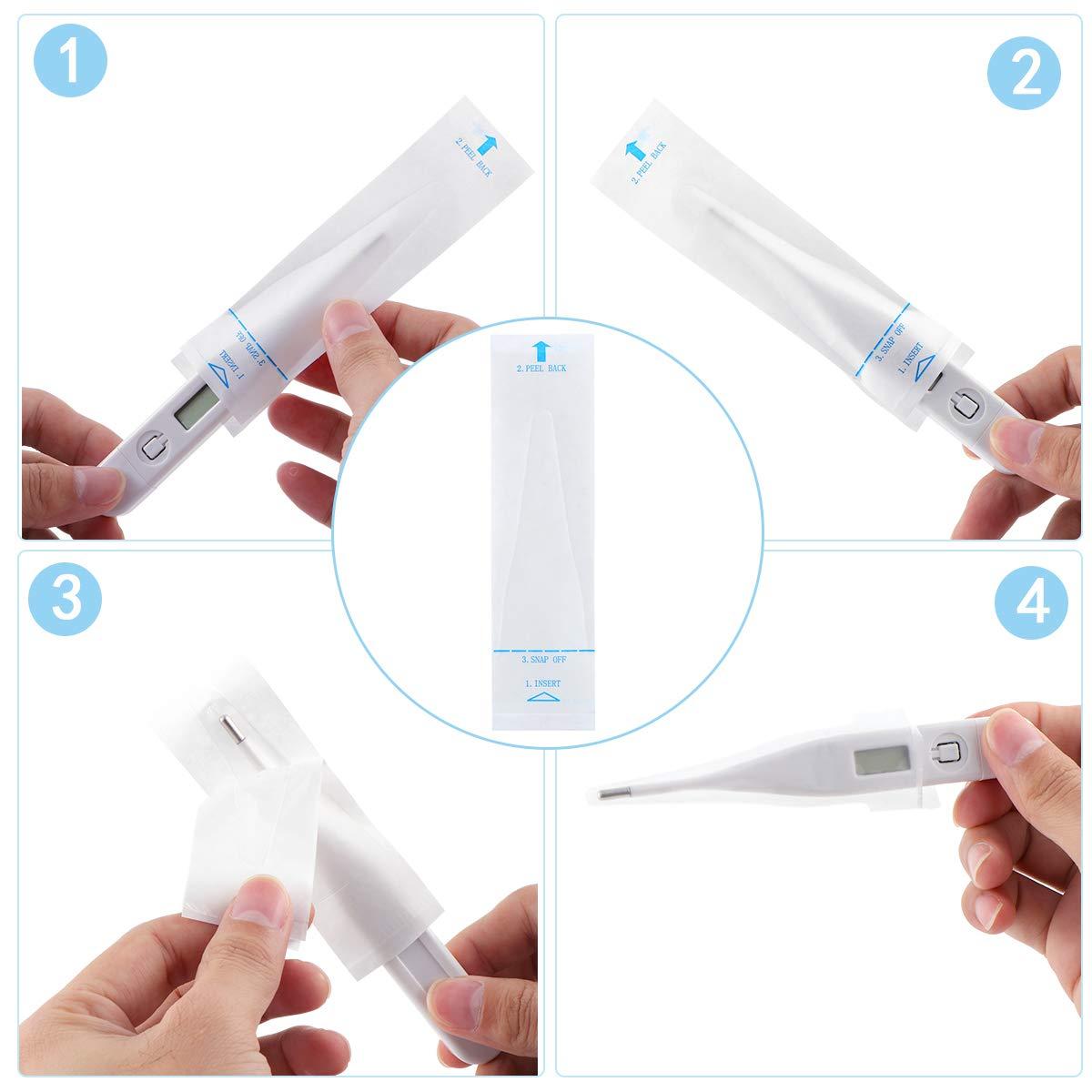 Disposable Digital Thermometer Covers 100 Probe Sleeves for Oral
