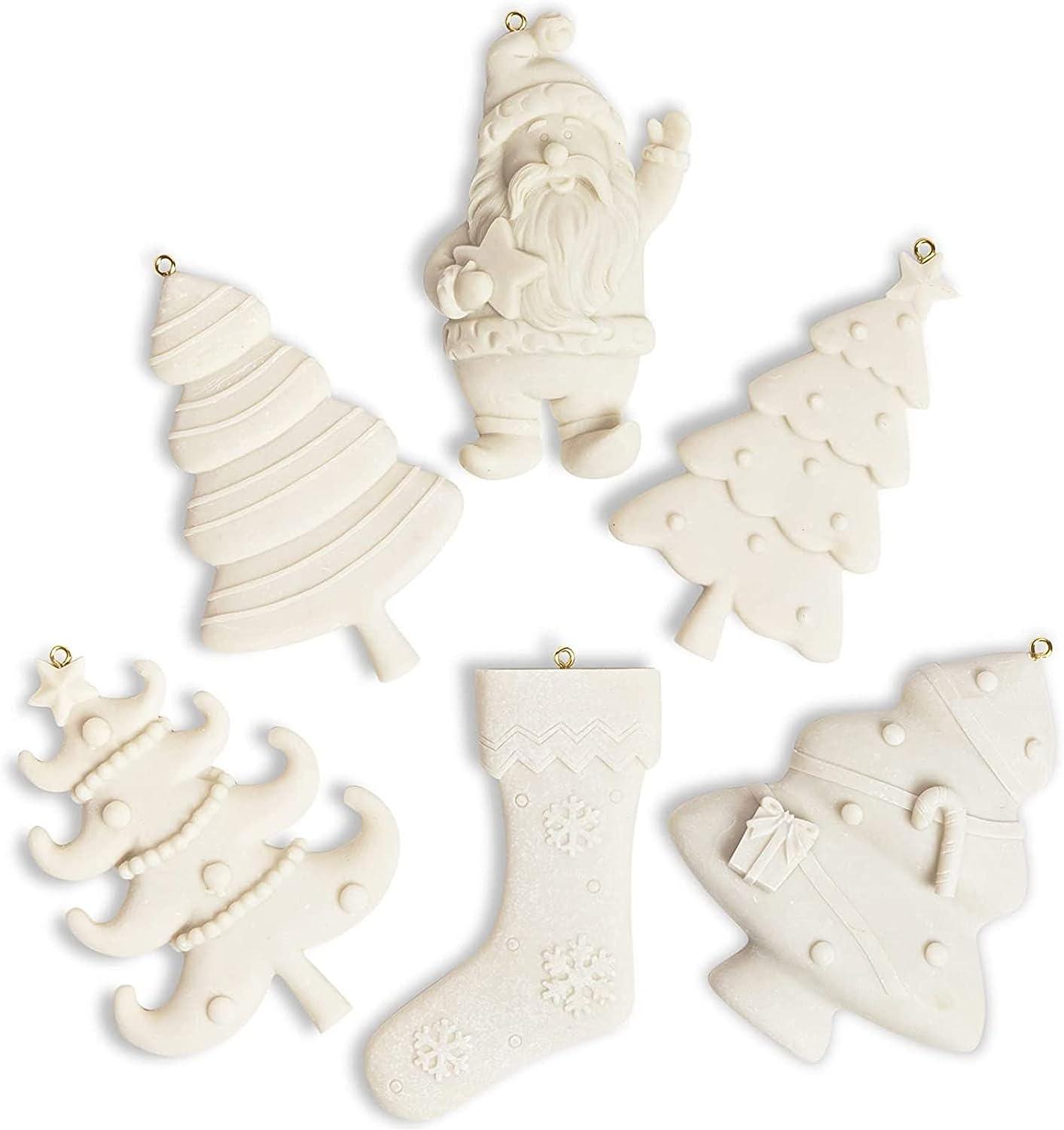 DIY Ceramics for Kids, Ready to Paint Christmas Ornaments (2.3 x 4 In, 26  Pieces)