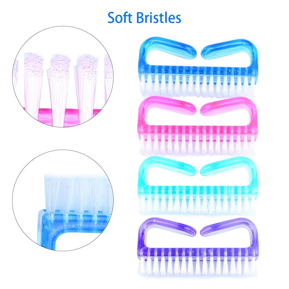 Handle Grip Nail Brush, Senignol 5Pieces Hand Fingernail Brush Cleaner  Scrubbing Kit for Toes and Nails Men Women (Multicolor) Blue