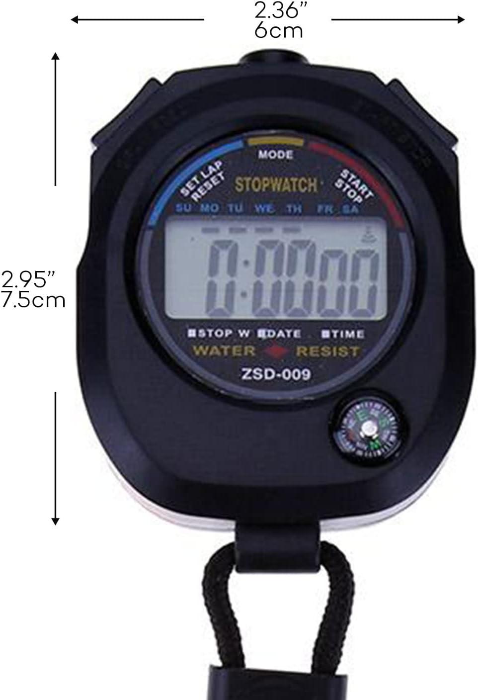 2 Pack Waterproof Digital Sport Stopwatch Timer Large LCD for Gym