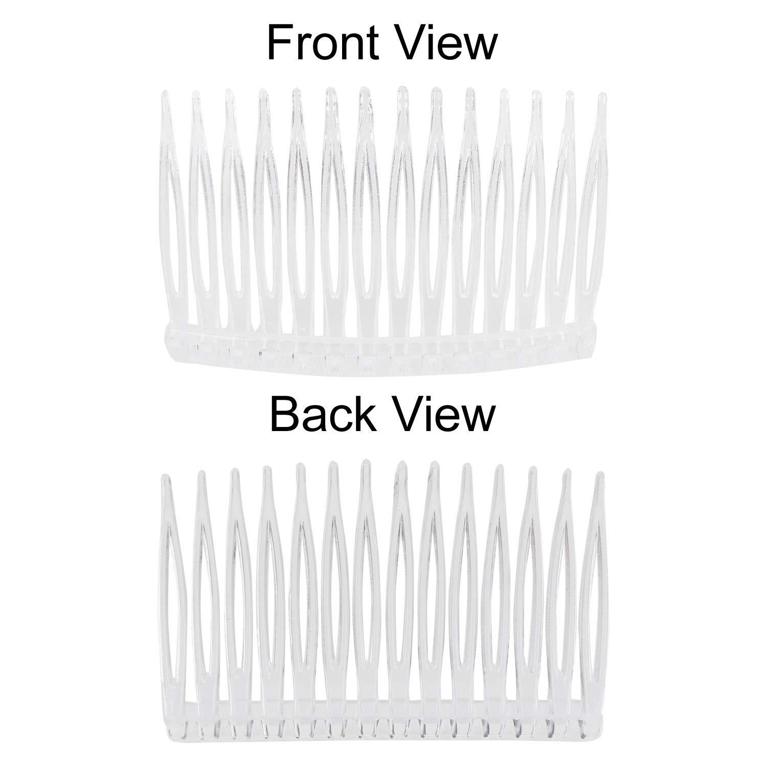 20 Pack Clear Small Plastic Hair Side Comb With Long Teeth Thin Fine