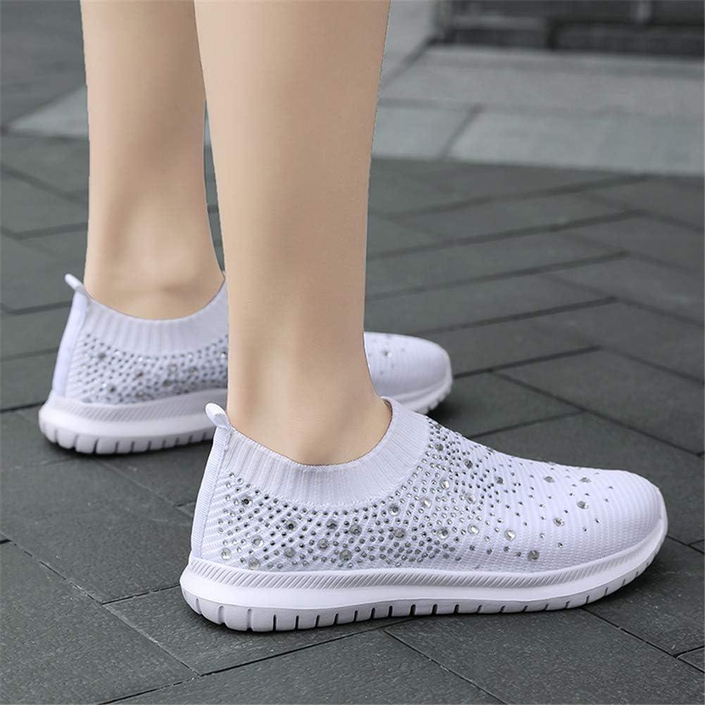 GOSPT Women's Mesh Walking Shoes Rhinestone Glitter