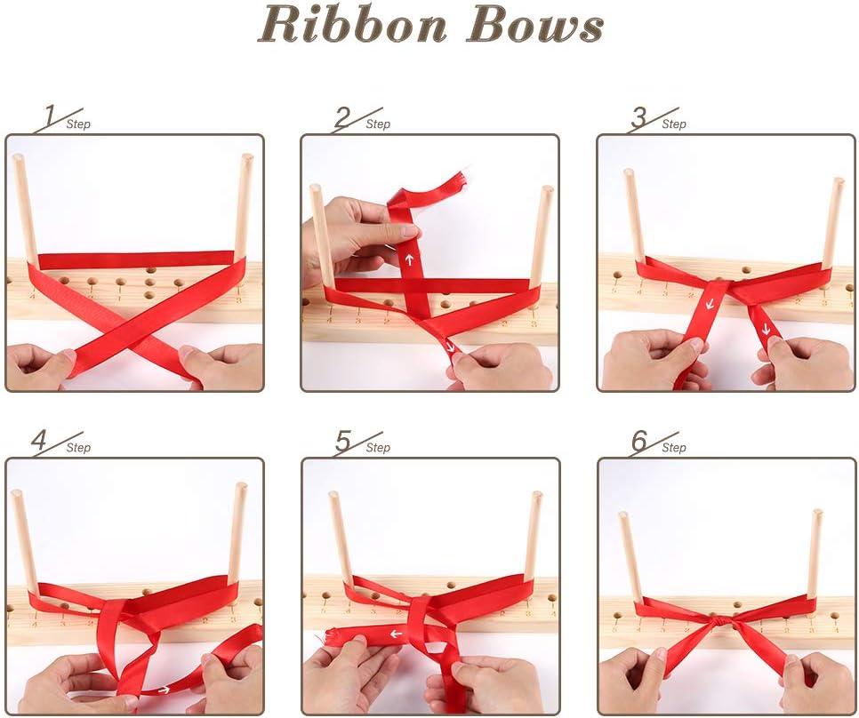 Ackitry Extended Bow Maker for Ribbon for Wreaths Wooden Ribbon Bow