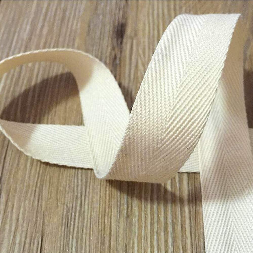 BornFeel Natural Cotton Twill Tape 55 Yards 1 Inch Bunting Bias Tape  Herringbone Webbing Tape Roll for Apron Sewing Dressmaking Craft (Natural  White)