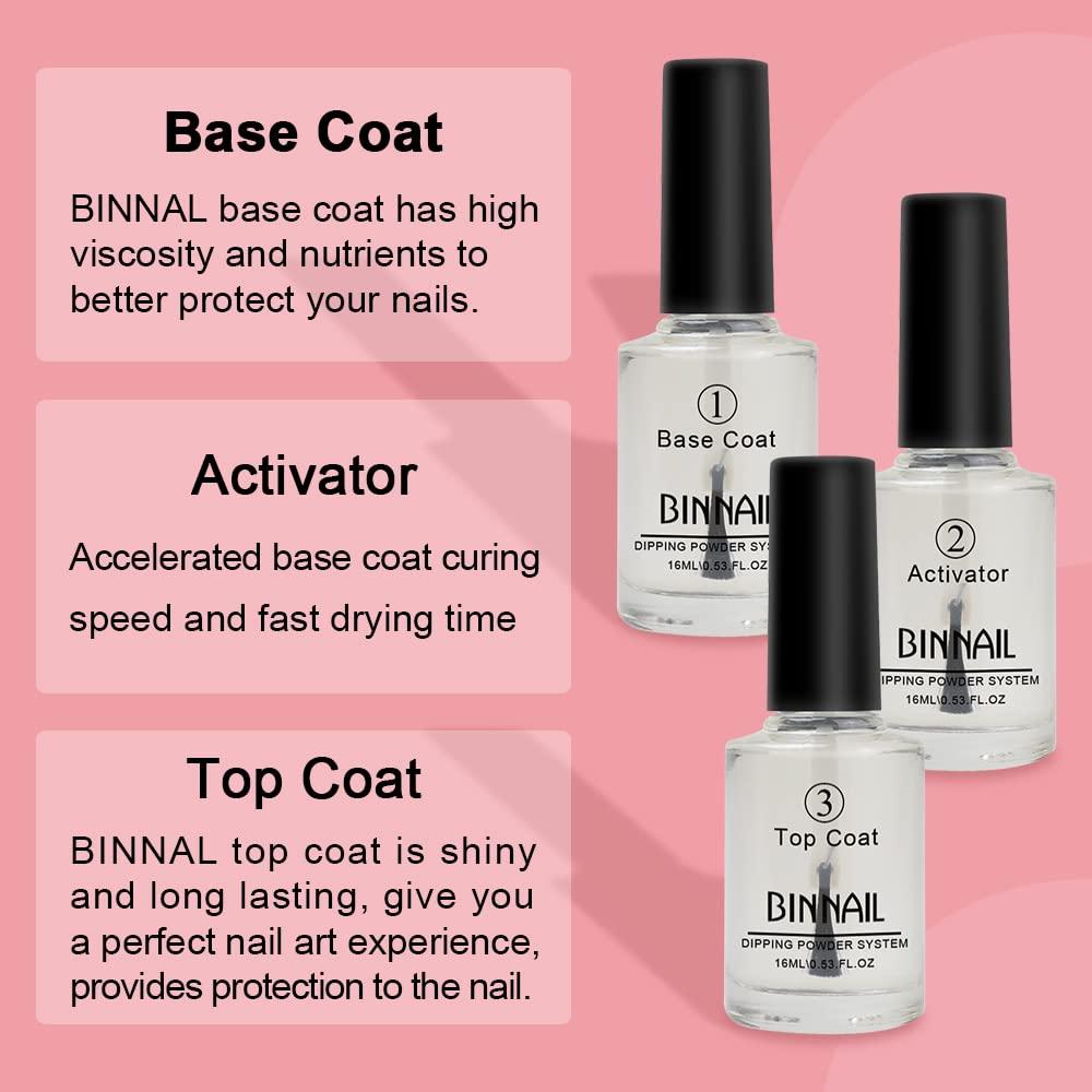 BINNAIL Dip Gel Kits including Dip Nails Base Activator Top Dip gel 3