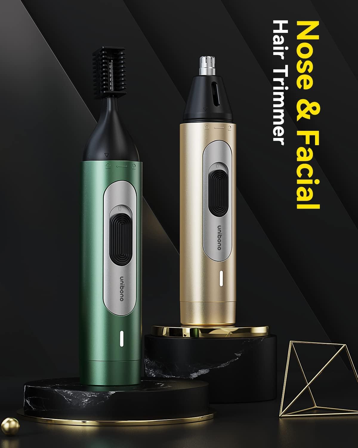 Ear and Nose Hair Trimmer with DualHole Vortex Cleaning System