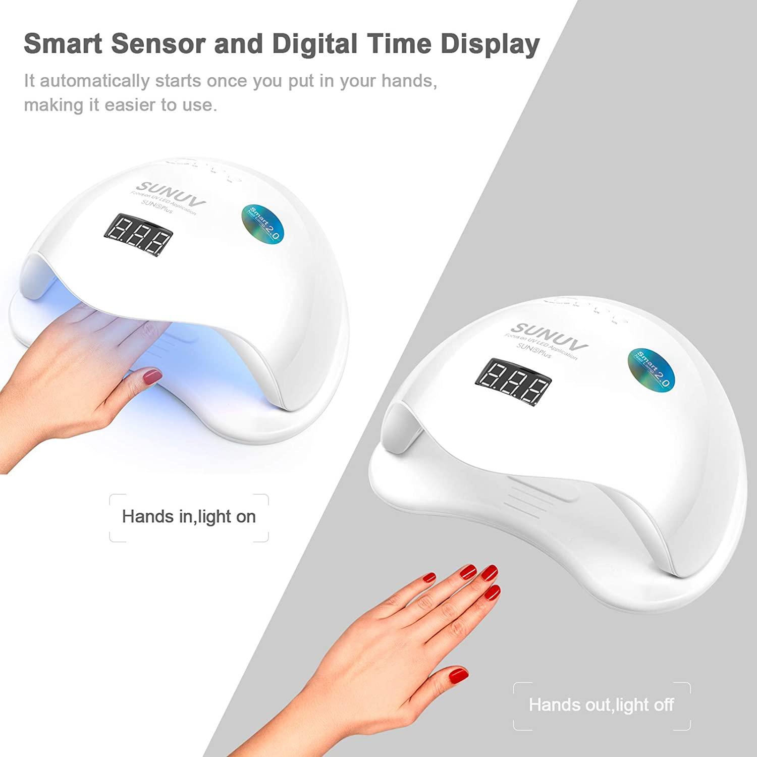 Amazon.com: Smart Sensor Both Hands SUN UV 24 LED Lamp Fingernail & Toenail Gel  Dryer Nail Art Manicure Machine LCD Display with 4 Timer 10s/30s/60s/99s  (White) : Beauty & Personal Care