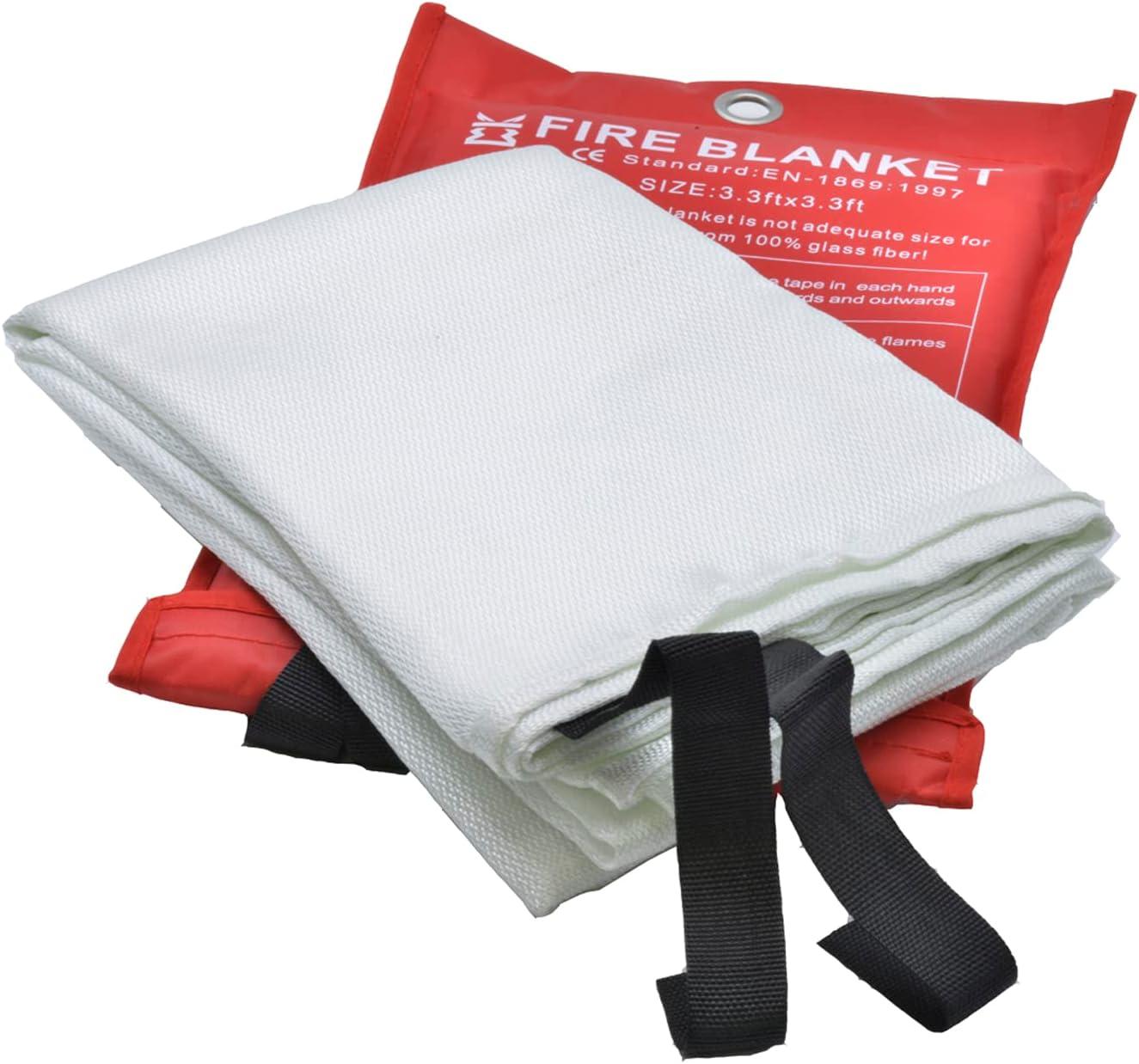 4-Pack Emergency Fire Blanket Set - 3.3ft x 3.3ft Flame Retardant ...