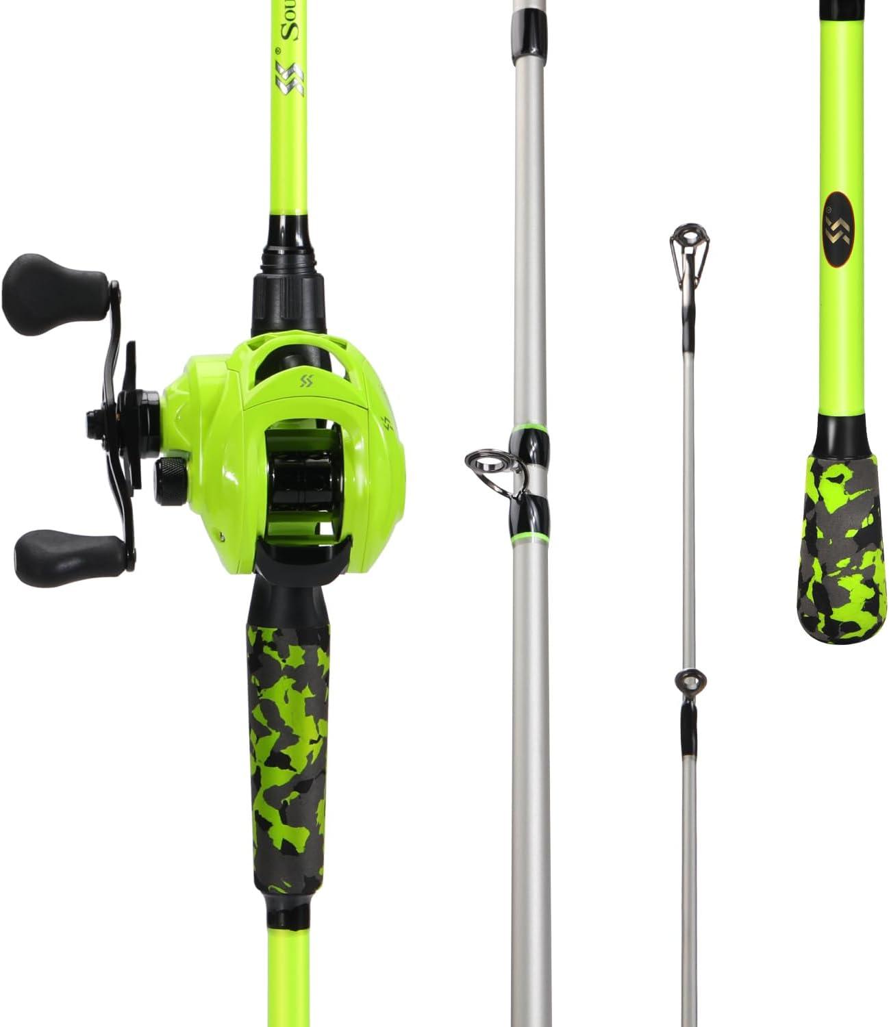 Sougayilang ZJJ Baitcaster Rod & Reel Set - IM7 Graphite 7.2:1 Magnetic  Brake Stainless Steel Guides - Perfect for Saltwater Fishing - 1.8m Yellow  Casting Combo | Buy Now with Express International Delivery | GoSupps.com