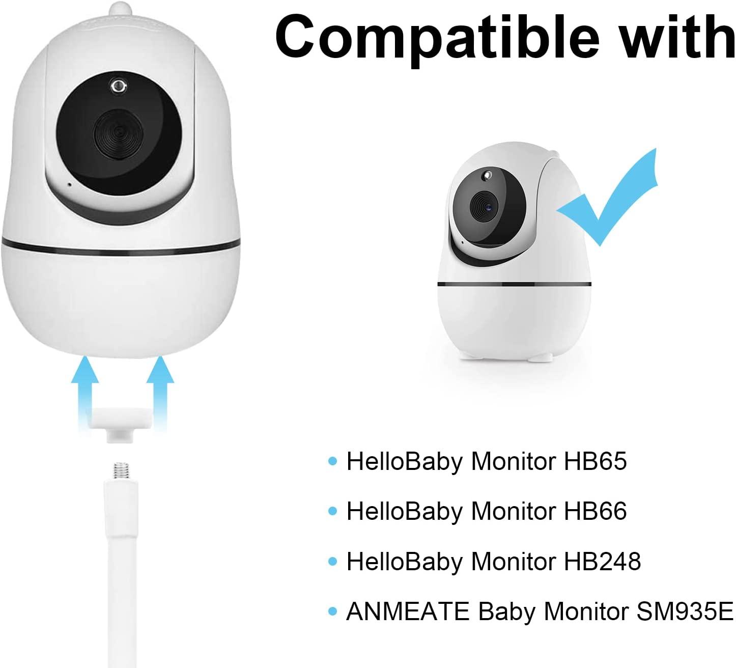 iTODOS Soporte para monitor de bebé HelloBaby HB65/HB66/HB248, ANMEATE  SM935E para cámara de monitor de bebé, versátil soporte giratorio sin