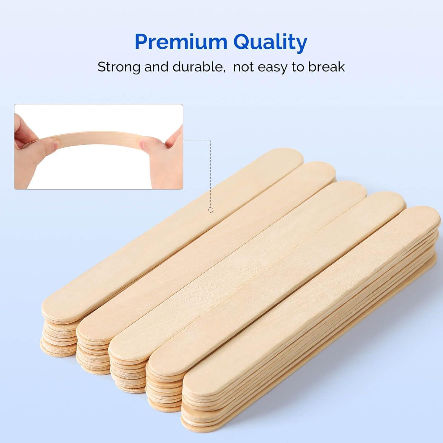  JMU Tongue Depressors 100pcs, 6 Tongue Blades Wooden  Non-Sterile for Crafts Medical Tattoo Popsicle : Industrial & Scientific