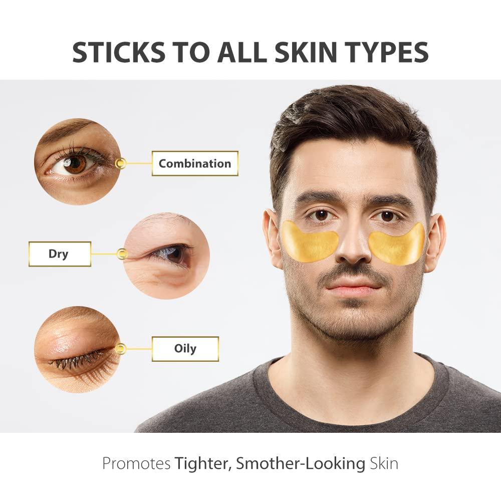 NEWGO Under Eye Mask Patches 20 Pairs Eye Gel Pads 24K Gold Under Eye