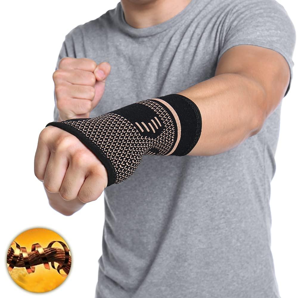 FITTOO Copper Wrist Compression Sleeve Improve Circulation & Relieve
