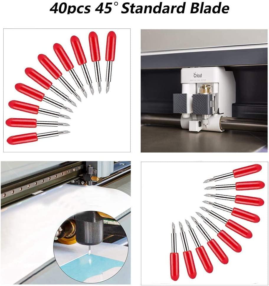 Elefama 40PCS Blades for Cricut Explore Air 2 / Air 3 / Make3 / Maker /  Explore 3 Premium Fine Point Blade Replacement for Cricut Cards Paper Vinyl  Cutter Cutting 45 Degree