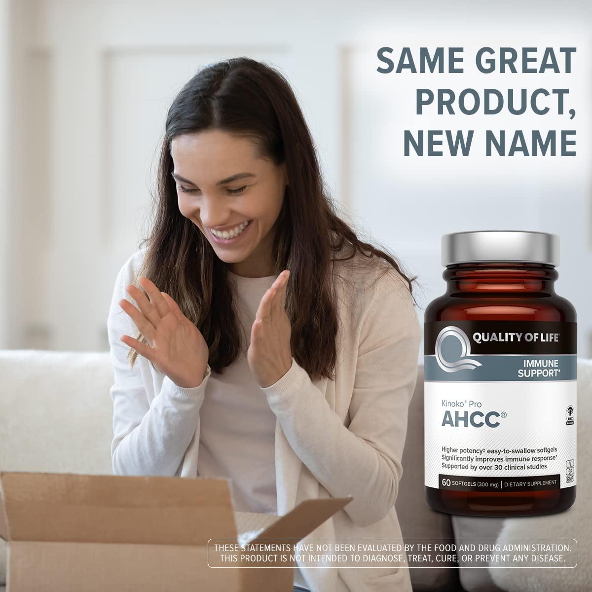 AHCC RX 300 mg Quality of Life Labs 60 Softgels for Immune Support