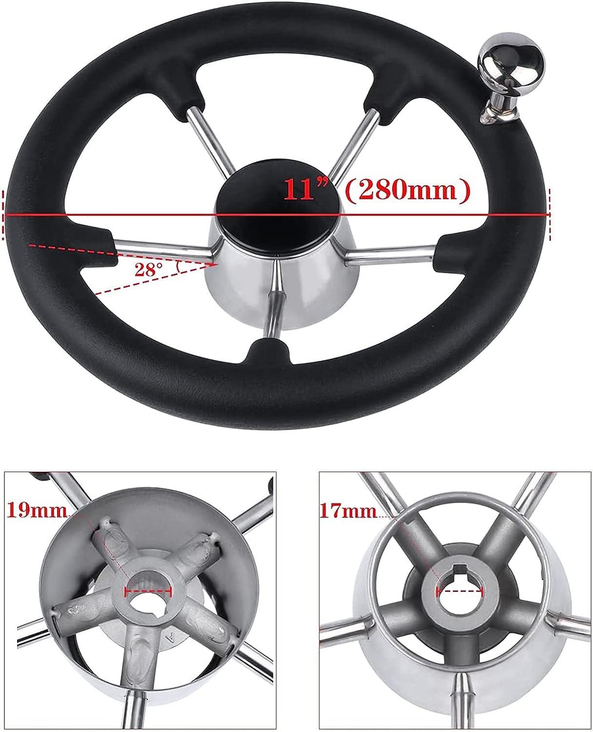 Pebbly Beach 11 Marine Boat Steering Wheel Stainless Steel 5 Spoke