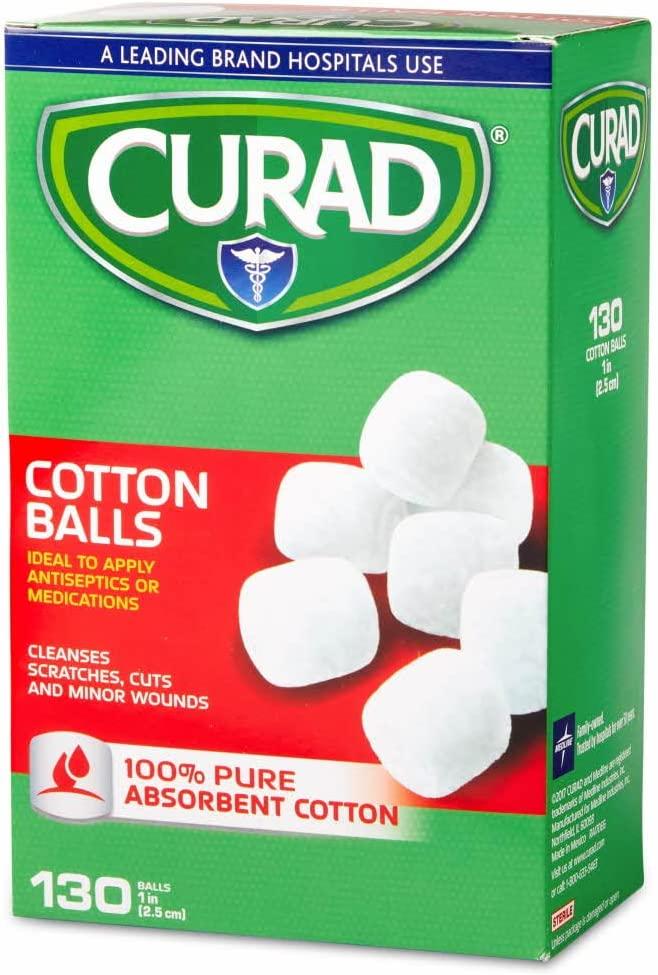 Curad Sterile Cotton Balls, 1, 130/Box