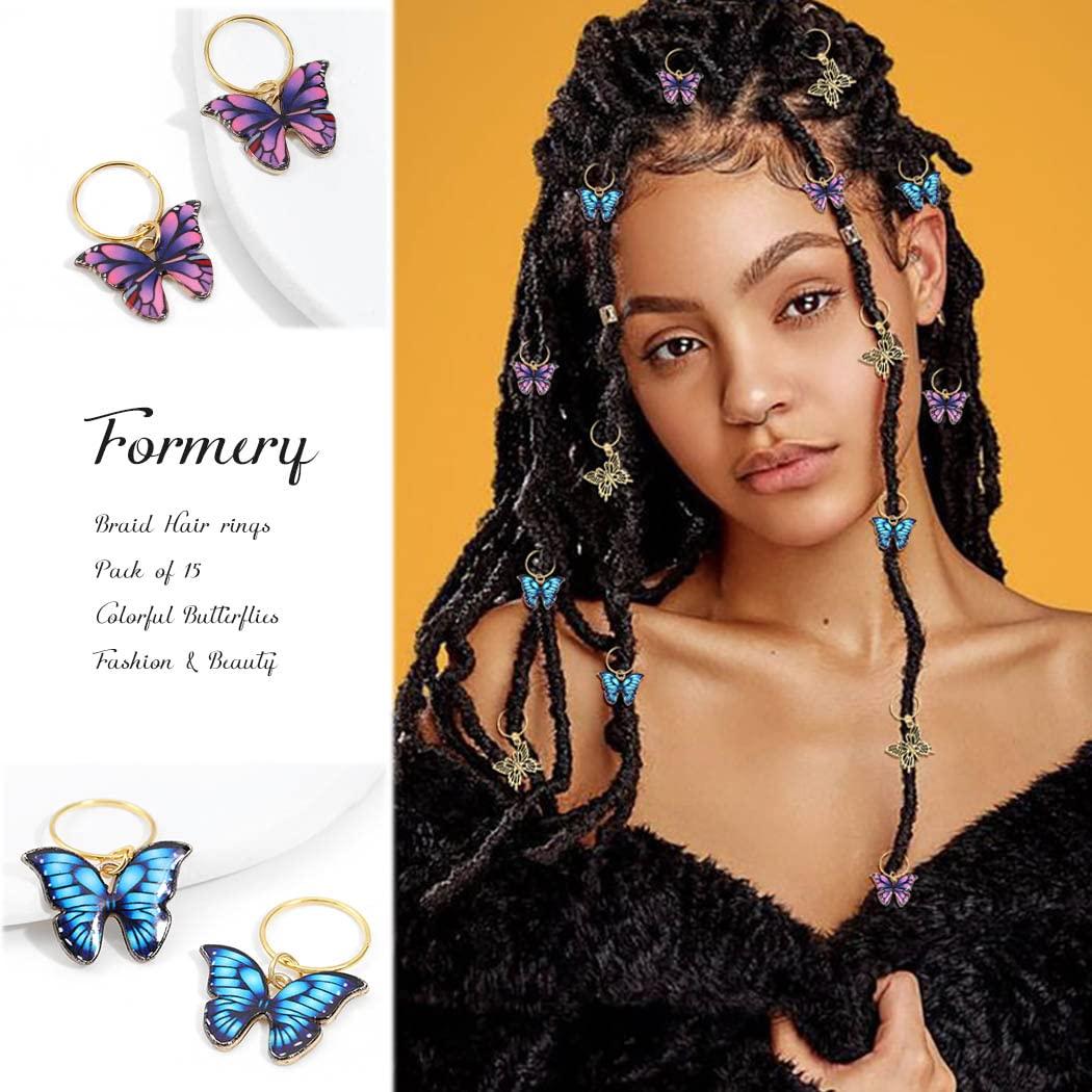Formery Loc Jewelry Hair Gold Butterfly Charms Braids Jewels Clips