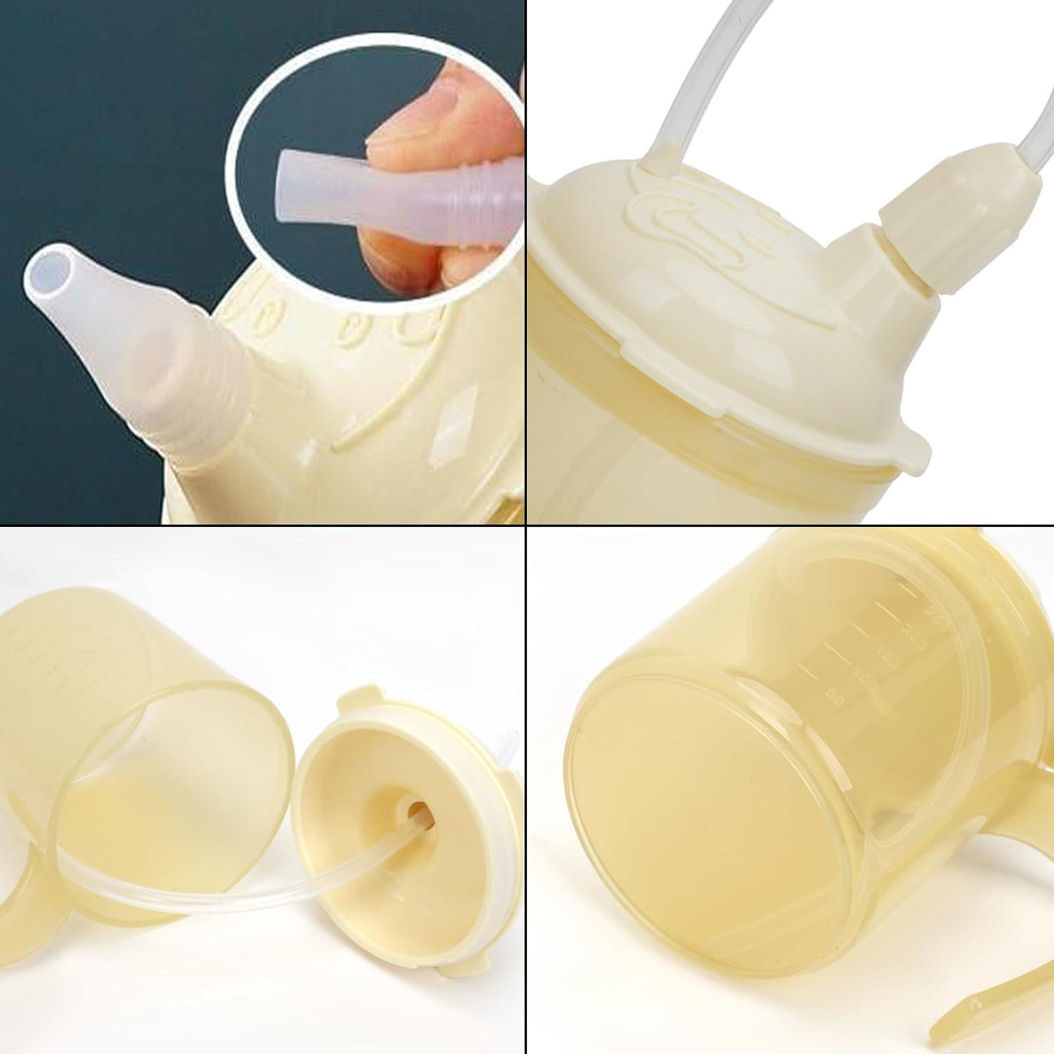 Convalescent Drinking Aids Spill Proof Feeding Cup with Extended Straw Self Feeding Assistant