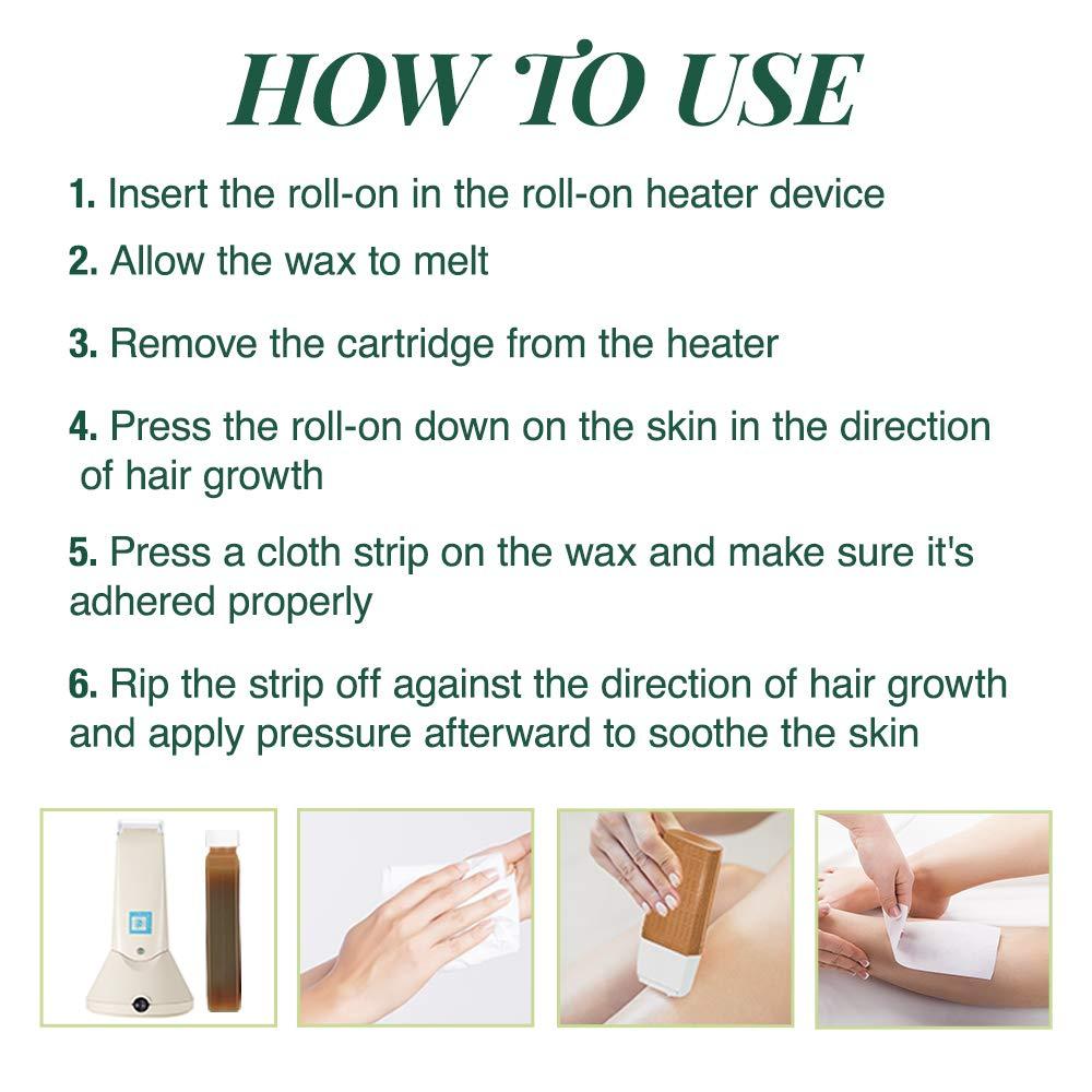 Clean + Easy RollOn Wax Cartridge Refills Replacement Kit For Face