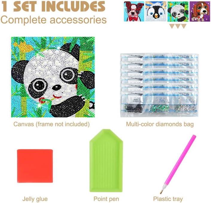 8 Pieces 5D Diamond Painting Kits for Kids Diamond Art Kits Animal Gem Painting  Kit Crystal