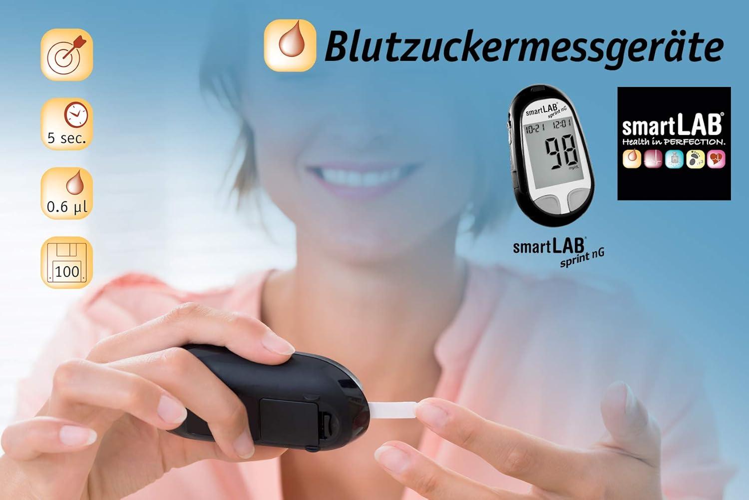 smartLAB Sprint nG Blood Glucose Meter Bundle Includes 50 Test Strips