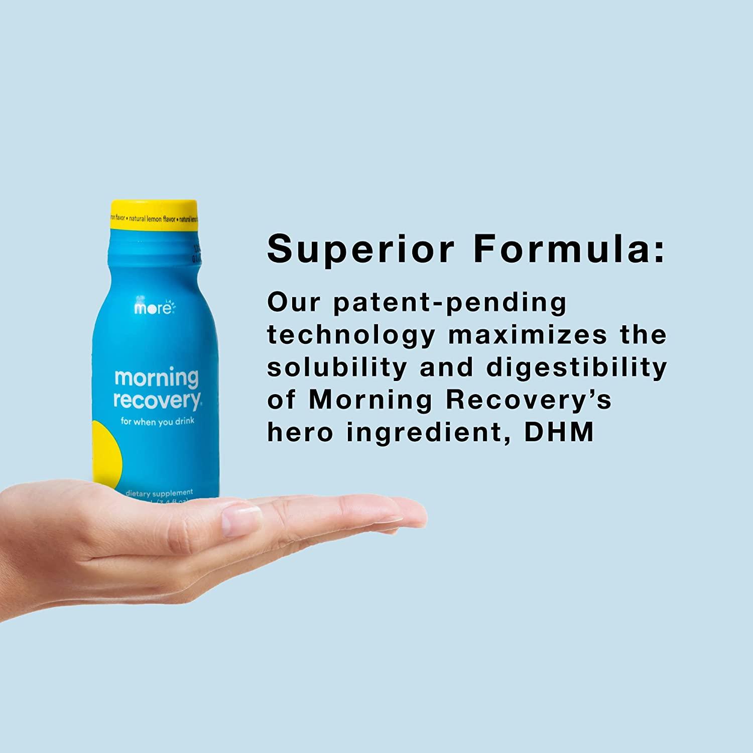 More Labs Morning Recovery, Patent-Pending After You Drink Rebound Shots  (Pack of 6), Original Lemon Flavor, Highly Soluble Liquid DHM, Milk  Thistle, Electrolytes Lemon (Original) 3.4 Fl Oz (Pack of 6)