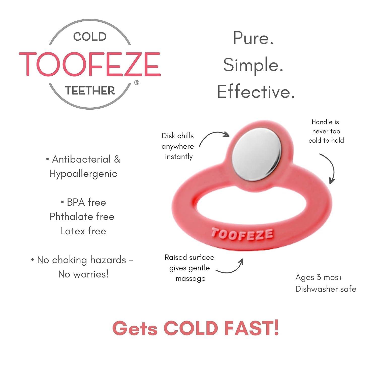 Toofeze Ice Cold Baby Teether Toy Fast Pain Relief All Natural