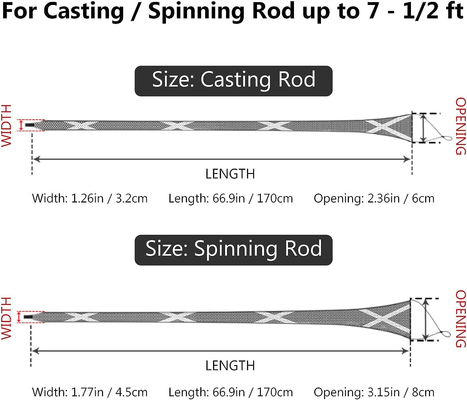 BASSDASH Casting Spinning Fishing Rod Sleeves Protective Rod Socks