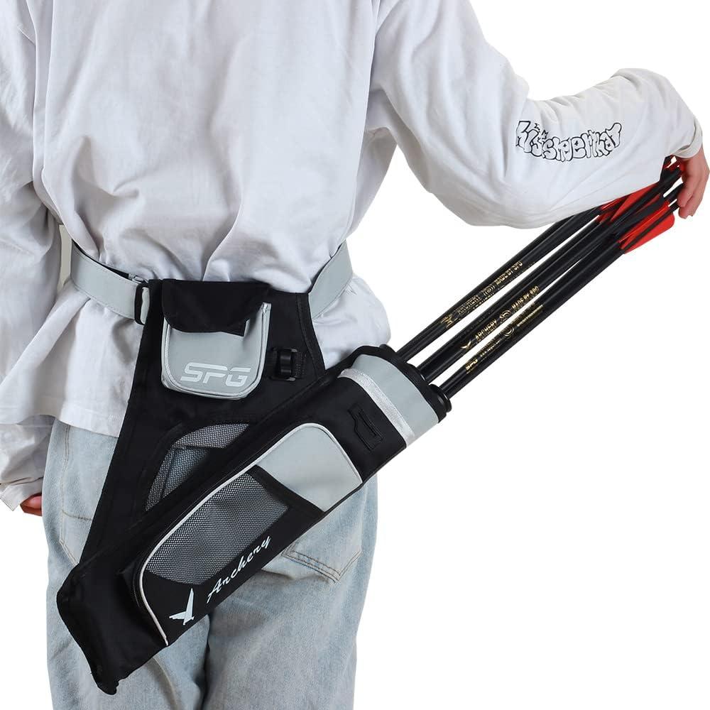 SOPOGER Archery Hip Quiver for Arrows 3 or 4 Tube Bow Belt Quiver