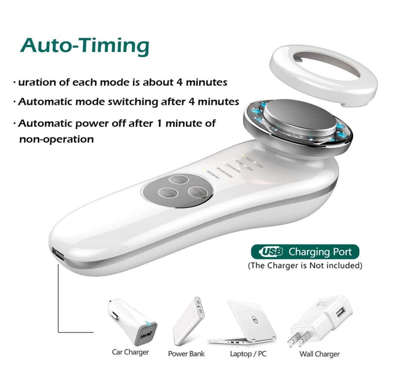 7 in 1 Skin Care Tools 美顔器 ホワイト Amazon.com: Face Massager Tool，7-in-1 Facial Massager, Face