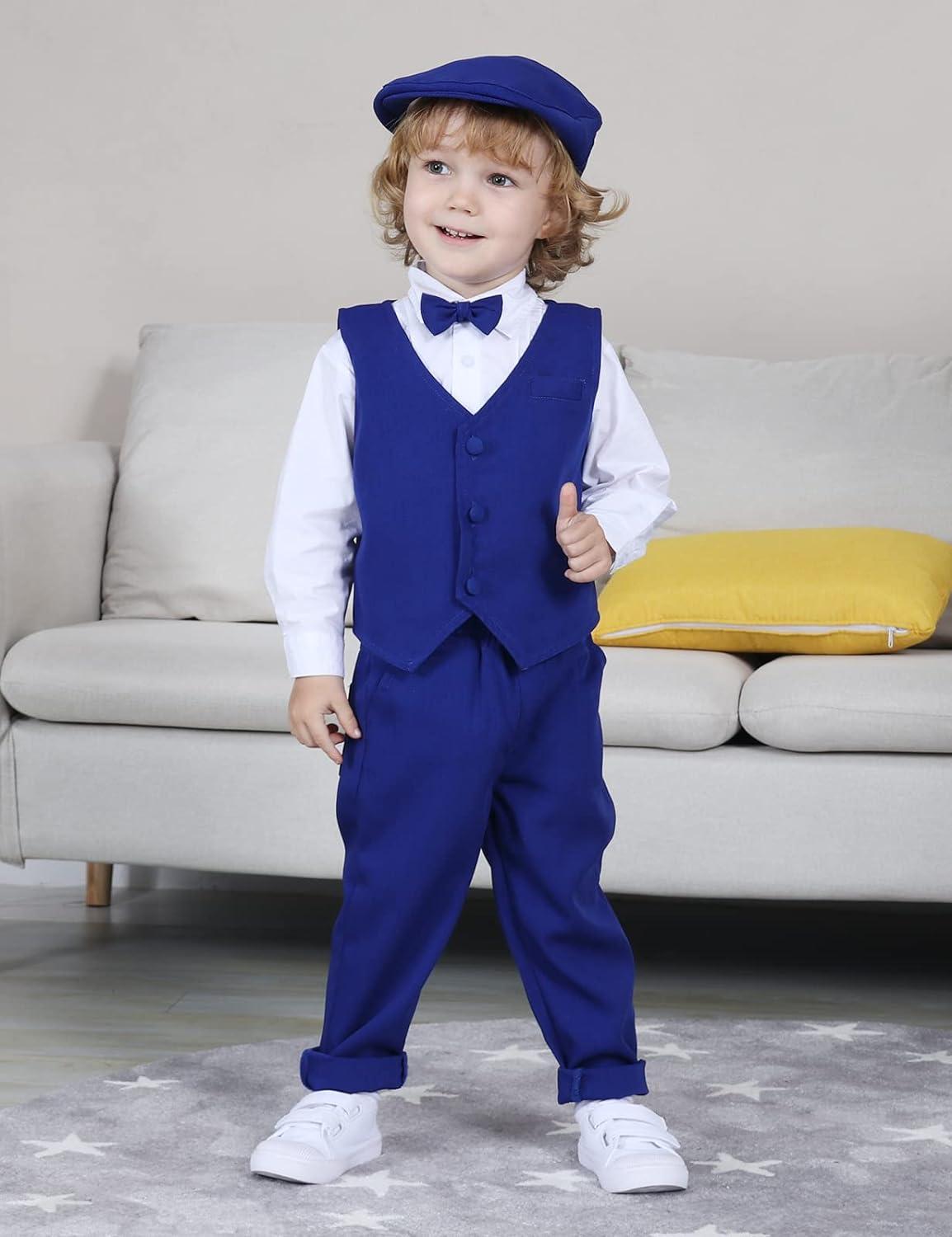 Mint Green Baby Boys Blazers Suit 5pcs Wedding Outfit 12-18 Months
