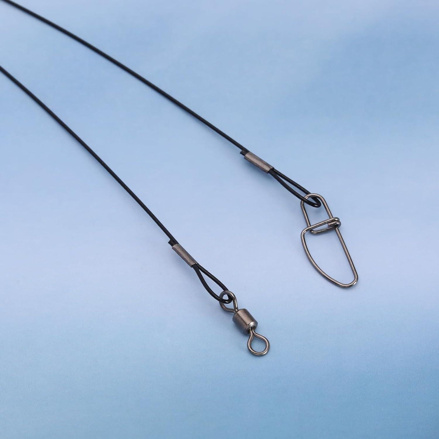 100LB Heavy Duty Fshng Stanless Steel Wre Leaders /Swvels & Snaps