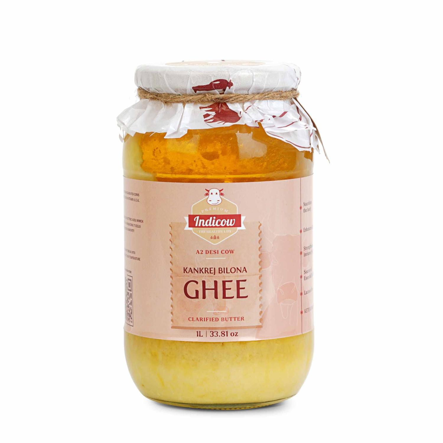 Indicow A2 Desi Kankrej Cow Ghee Clarified Butter Grass Fed Cows