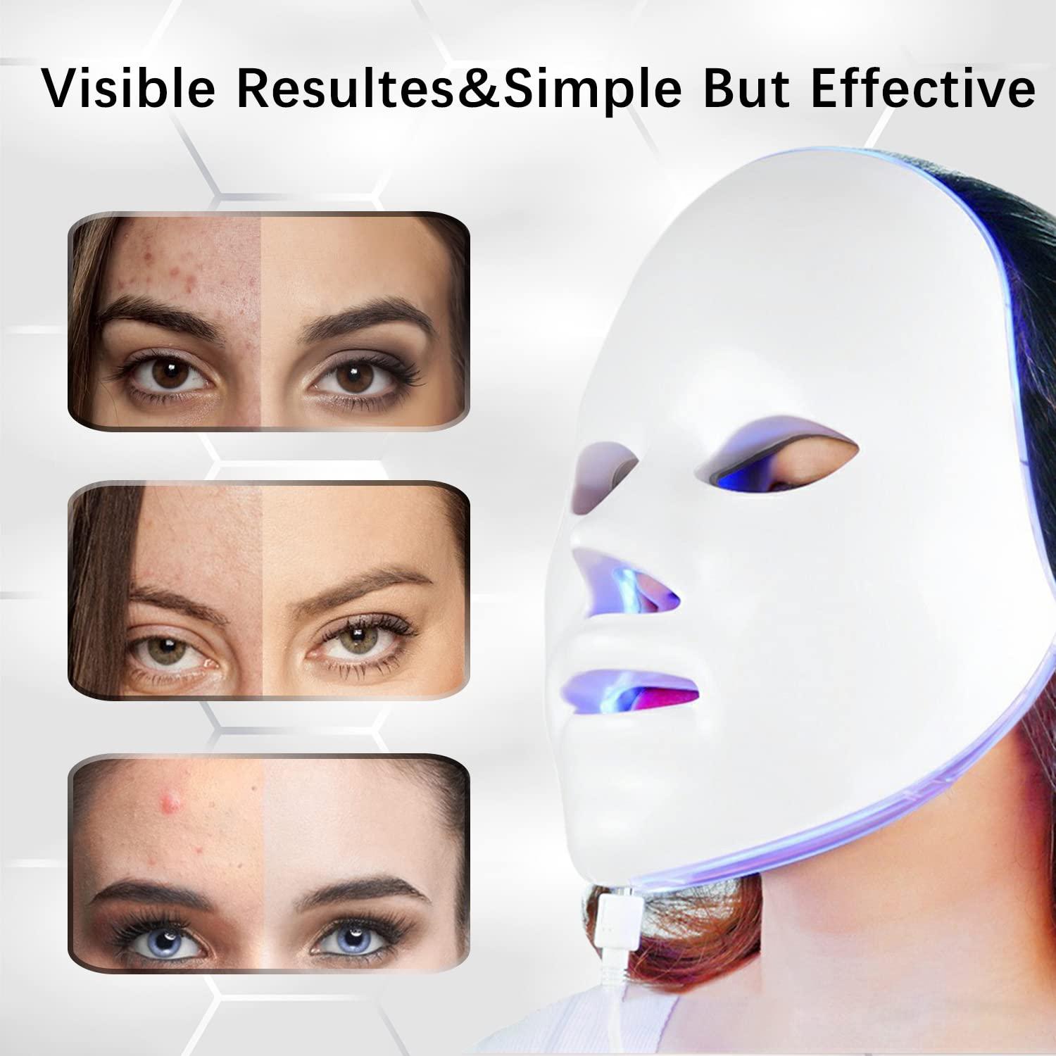 7 Colors LED Face Mask for Red Light Therapy at Home Facial Skin Care