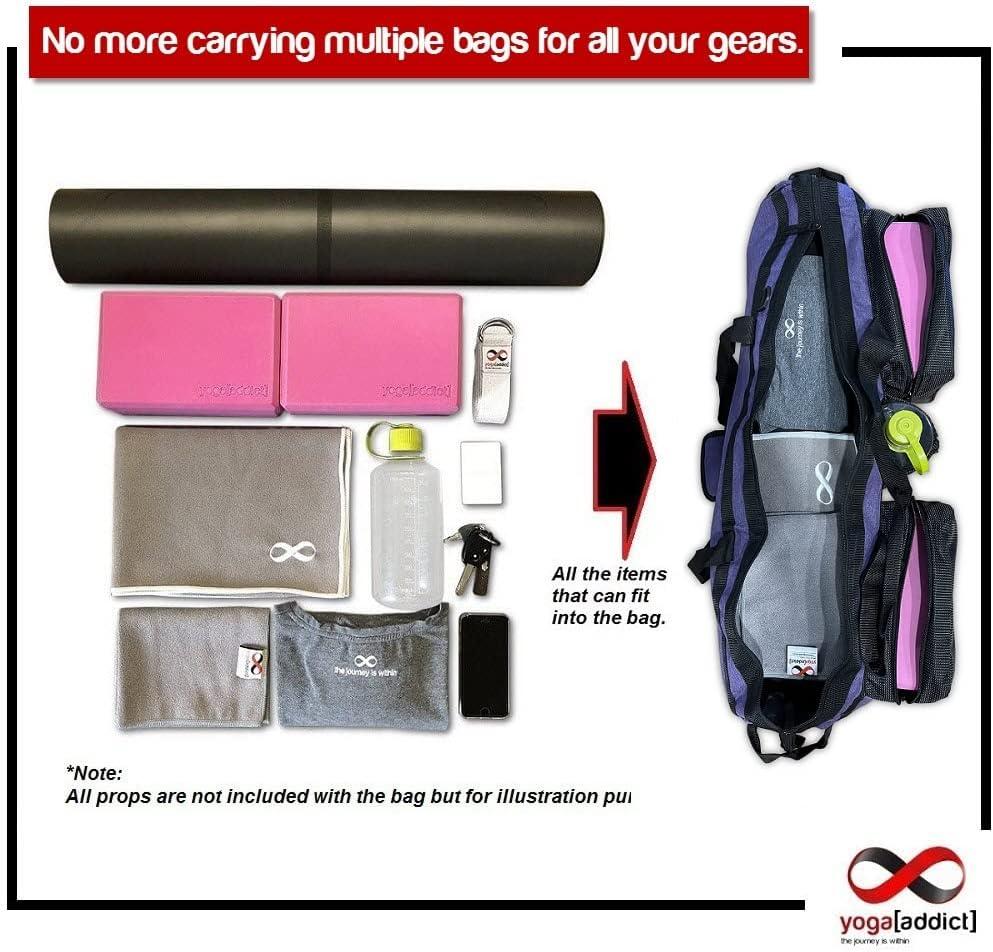 thumbnail image 2 of Extra Large Yoga Mat Tote Bag With Multiple Pockets - 27" Gym Sports Pilates Carry Bag 2 of 6