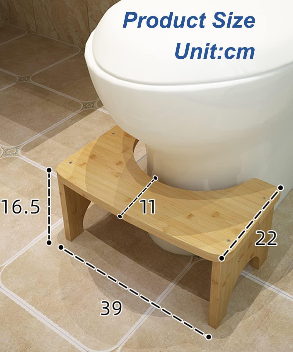 Bamboo Toilet Stool for Adults,6.5" Poop Stool, Bathroom Toilet Poop