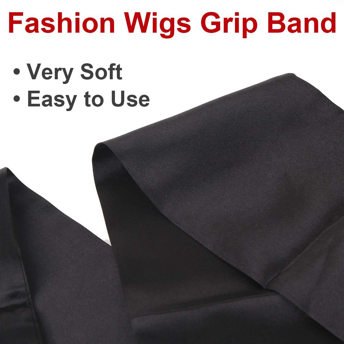 XTREND 2Pcs Women's Satin Edge Scarves for Wigs 58 Inch Silk Edge Laying  Scarf for Women Non Slip Hair Wrap Wigs Grip Band for Yoga Makeup Facial  Sport (2 pcs Black) 2 Pcs-black