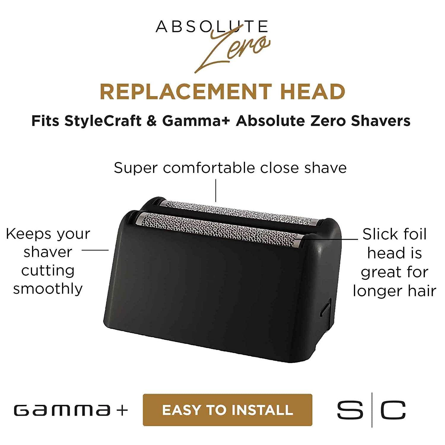 GAMMA+ Silver Slick Foil Shaver Head Replacement for Absolute Zero