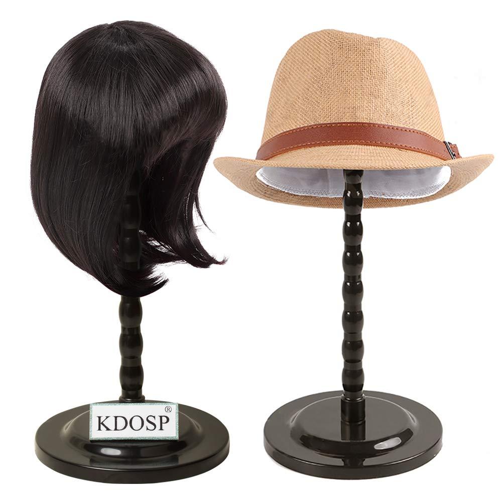 KDOSP Wig Stand Plastic Hat Display Wig Head Holders Mannequin Head/Stand  Portable Wig Stand Use Hat For Styling Drying Display Black Plastic Wig