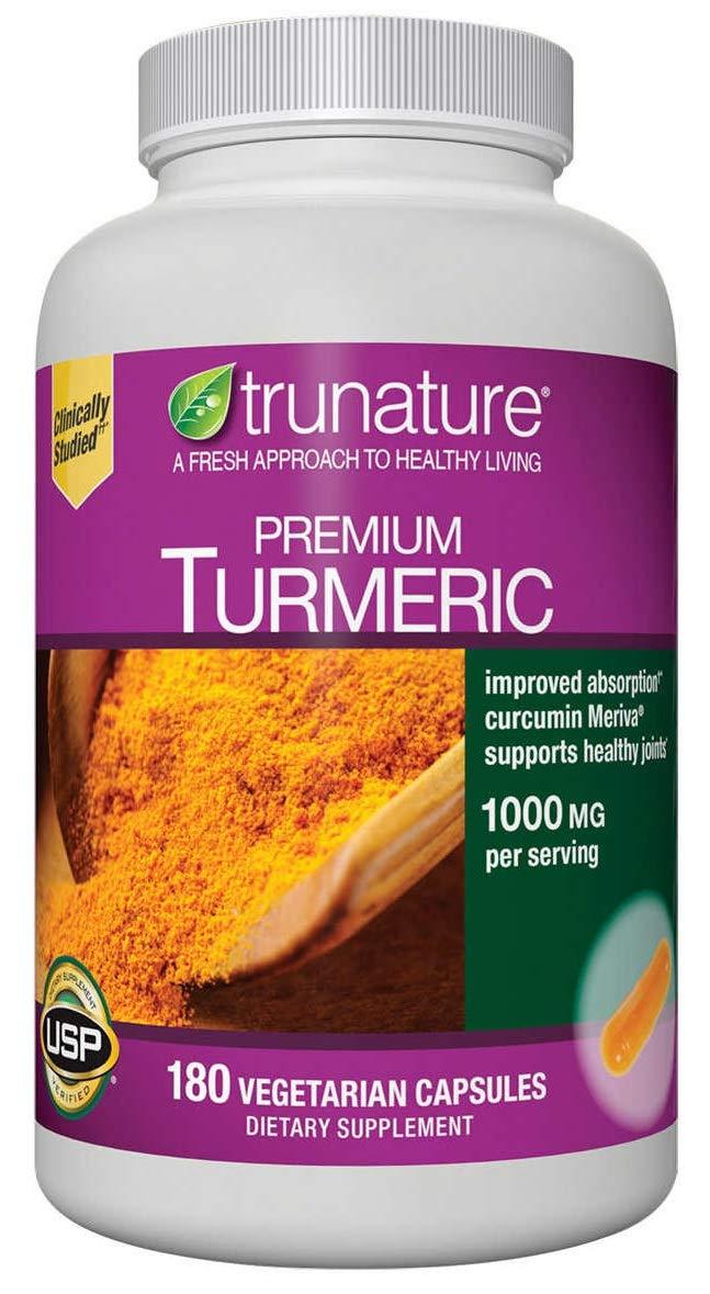trunature Premium Turmeric 1000 mg 180 Vegetarian Capsules