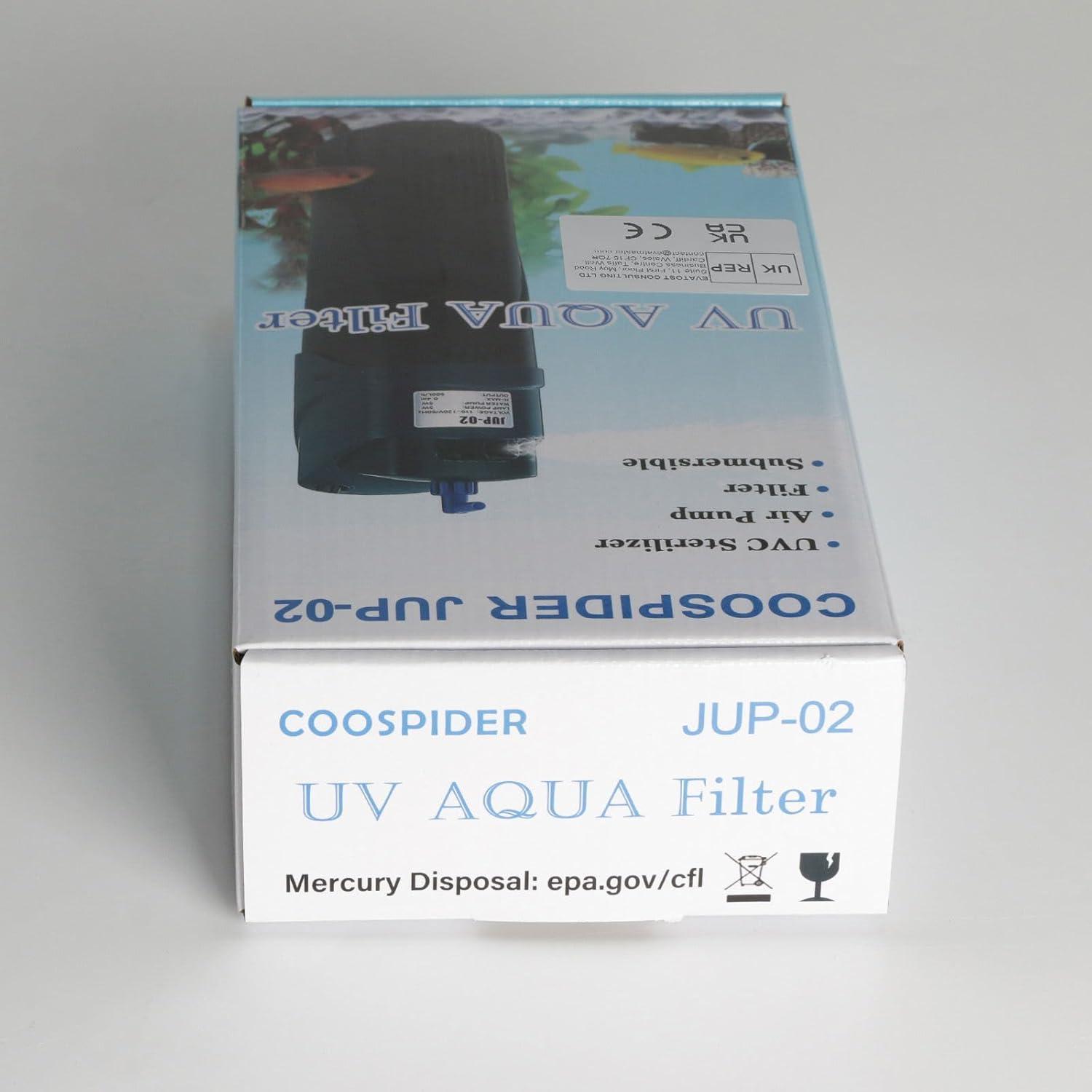 Coospider 4 in 1 Aquarium Dipping Internal U-V Filter & Pump | 5W